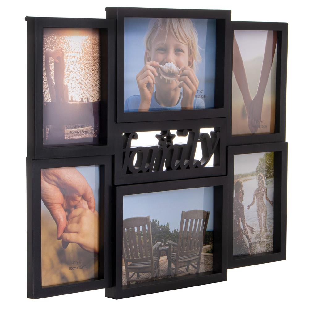 Rama foto de perete, colaj de 6 fotografii, 36x42cm, negru [9]