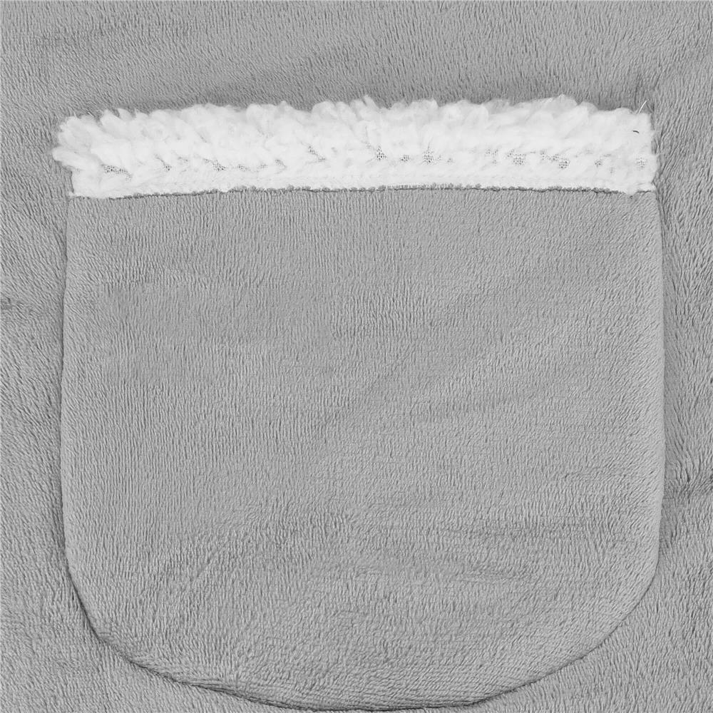 Patura tip hanorac, cu maneci, gluga si buzunare, material plus, marime universala, gri [10]