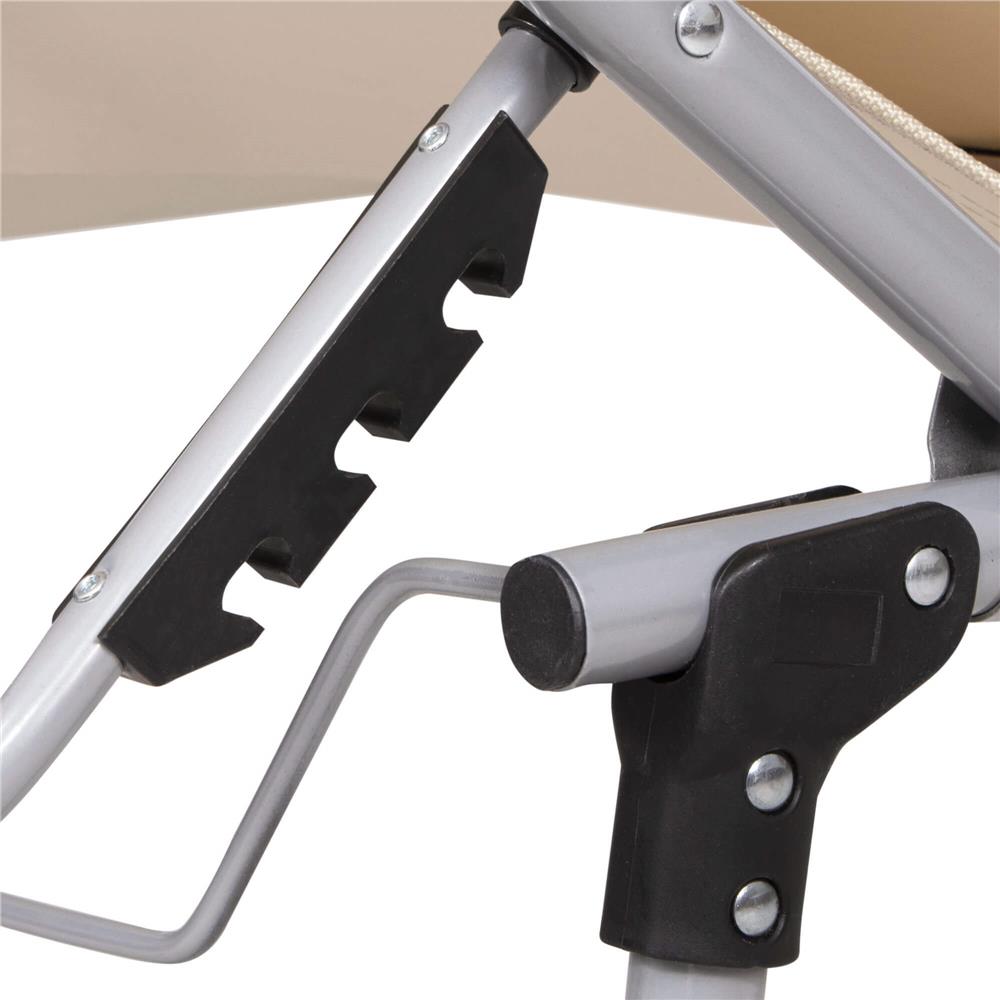 Sezlong pliabil cu parasolar, 188x57x38cm, sarcina 120kg, crem [8]