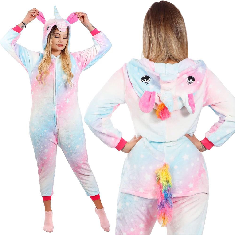 Pijama tip salopeta pentru dama, model unicorn, marime M [5]