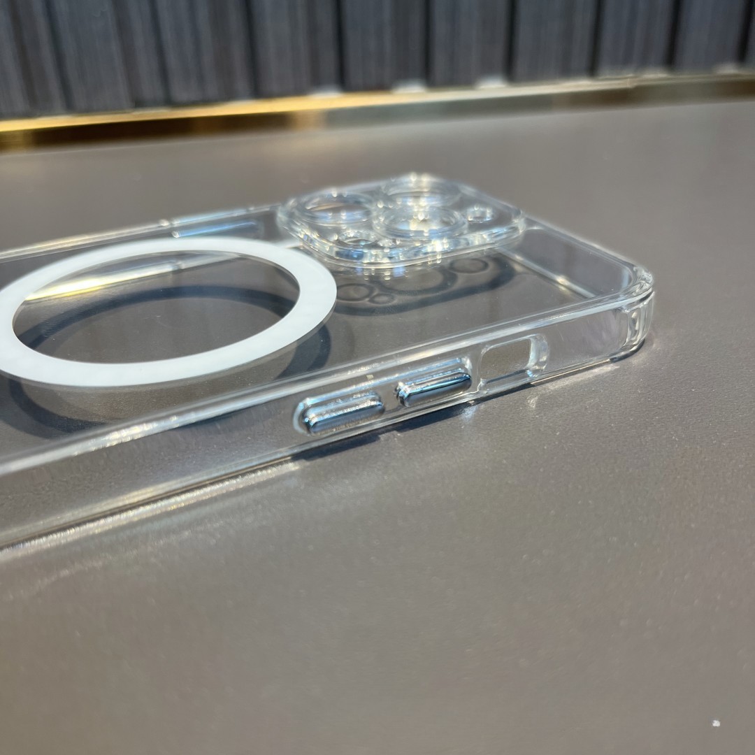 Husa protectie pentru iPhone 14 Pro Max Mag Safe, 2 in 1 incarcare si magnet, Silicon si Acril, Transparenta [2]