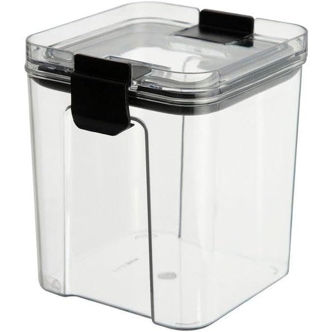 Set 4 Recipiente Depozitare Alimente, , pentru Organizare Bucatarie, cu Inchidere Ermetica, Transparent, Plastic fara BPA, Compatibile cu Masina de Spalat Vase, Diferite Dimensiuni, 350 ml, 1300 ml, 2700 ml, 4600 ml [4]
