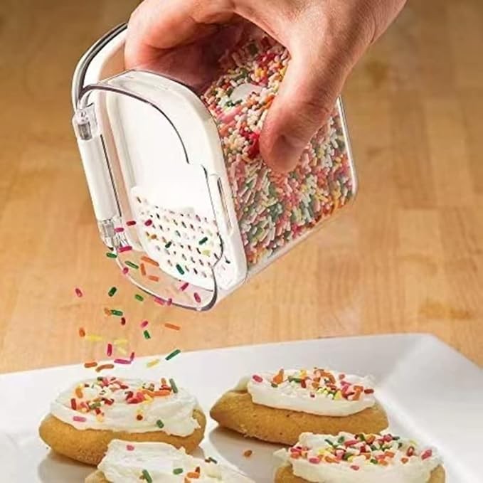 Set 4 Recipiente Depozitare Alimente, , pentru Organizare Bucatarie, cu Inchidere Ermetica, Transparent, Plastic fara BPA, Compatibile cu Masina de Spalat Vase, Diferite Dimensiuni, 350 ml, 1300 ml, 2700 ml, 4600 ml [7]