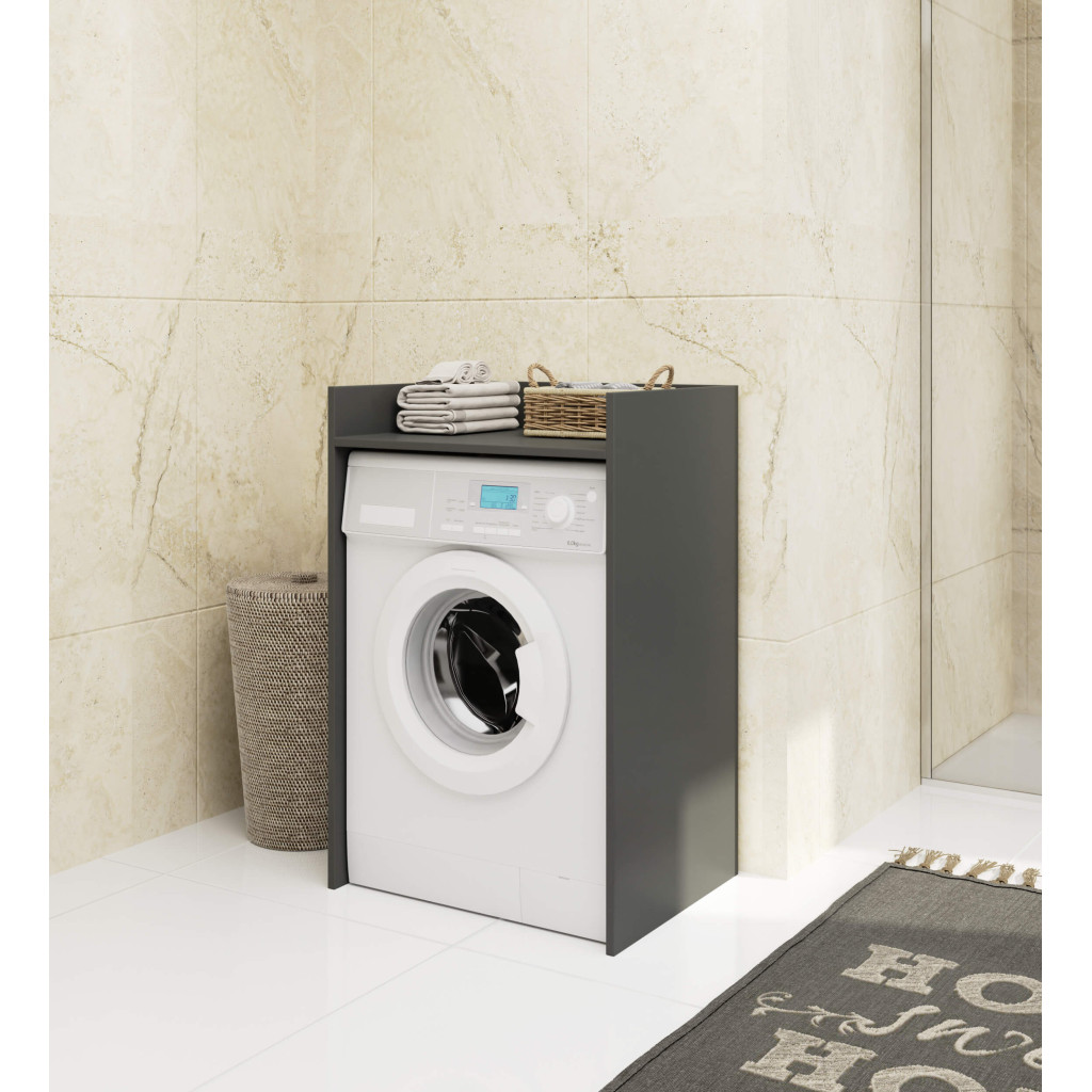 Masca pentru masina de spalat cu polita, PAL laminat, 64x50x98 cm, gri grafit [5]