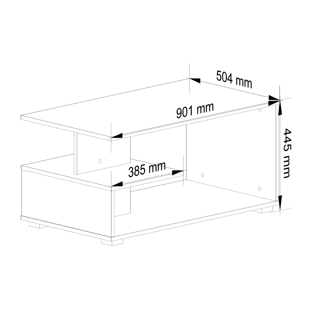 Masuta de cafea, PAL laminat, 90x51x45 cm, stejar sonoma [3]