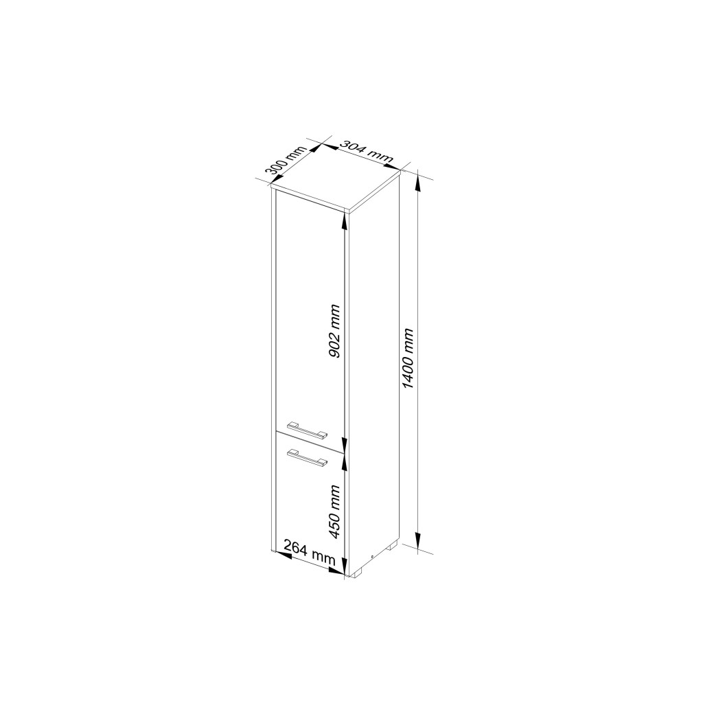 Dulap baie tip coloana cu 2 usi si 5 rafturi, PAL laminat, 30x30x140 cm, stejar sonoma [4]