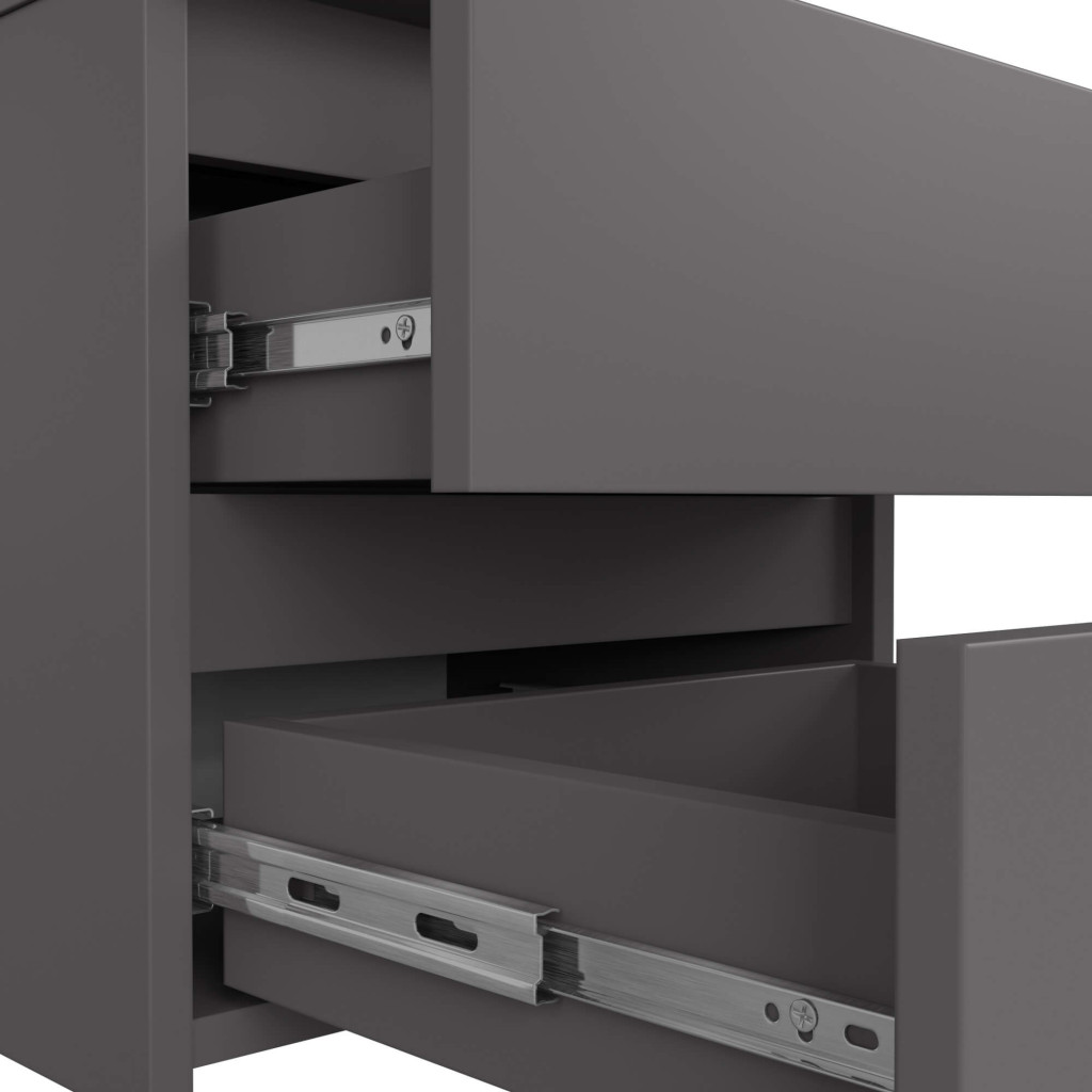 Noptiera cu 2 sertare, din PAL laminat, 40x35x40 cm, gri grafit [4]