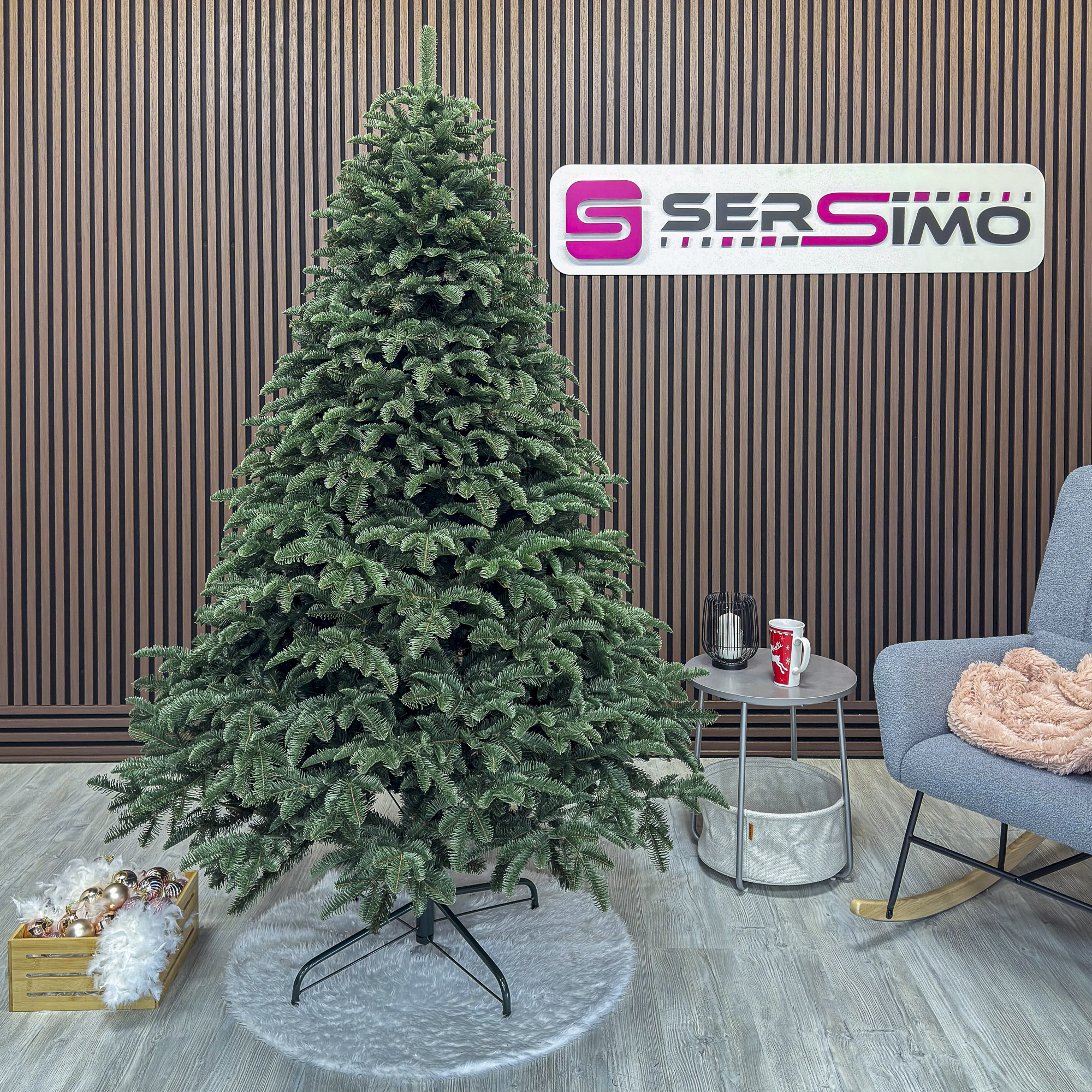 Brad artificial Christmas Deluxe by Sersimo, Alaska, verde, mix 2D+3D, 210 cm [10]