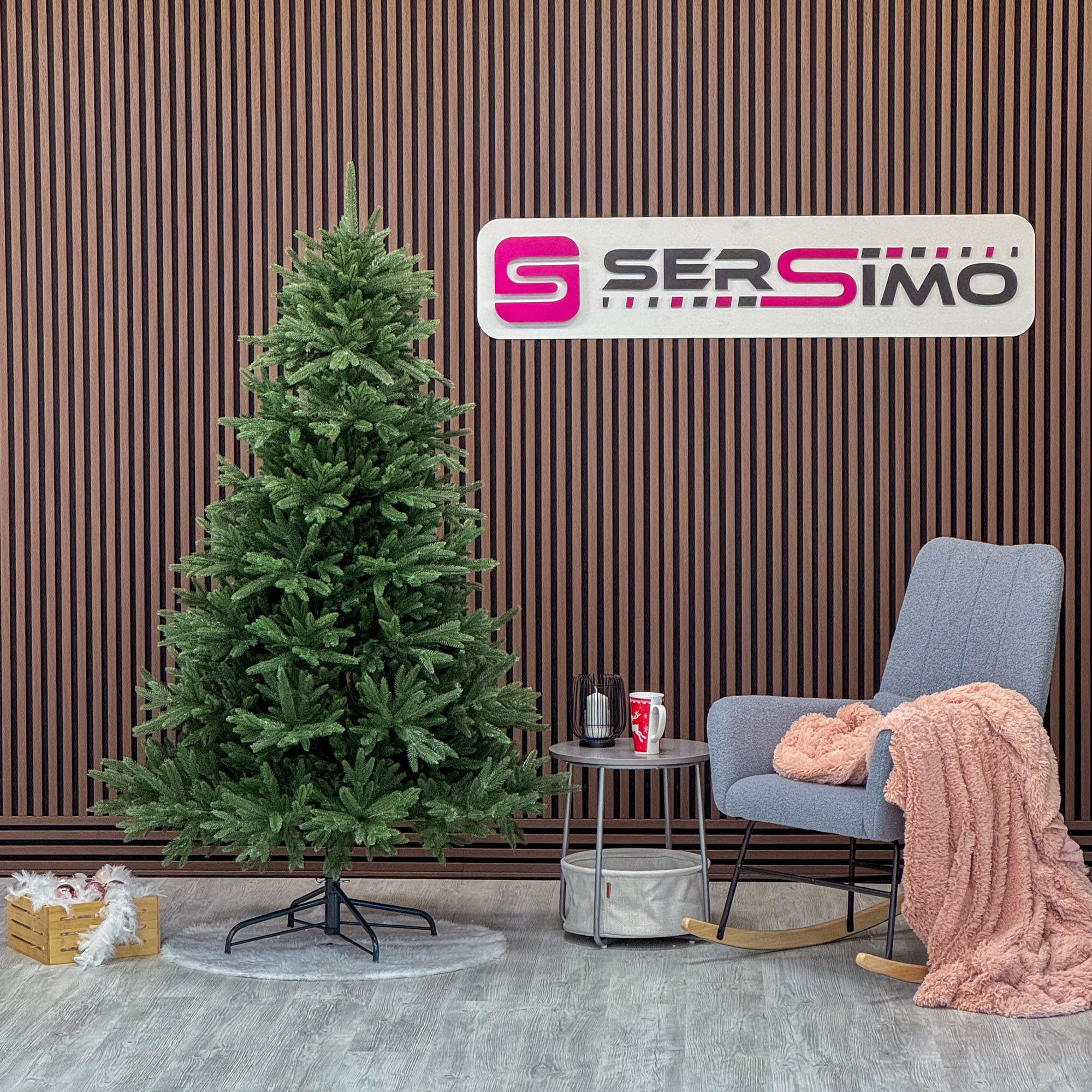 Brad artificial Christmas Deluxe by Sersimo, Alpine, verde, integral 3D, 210 cm [6]