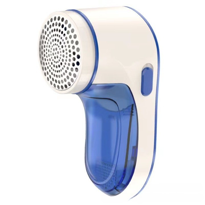 Electronice - Aparat Pentru Curatat Scame, Par Si Praf, , Pentru Diferite Tipuri De Material, Cu Lame Din Otel Inoxidabil, Incarcare Prin USB Type-C, Cu Perie De Curatare si Cablu USB Incluse, Albastru, 15 x 7 cm