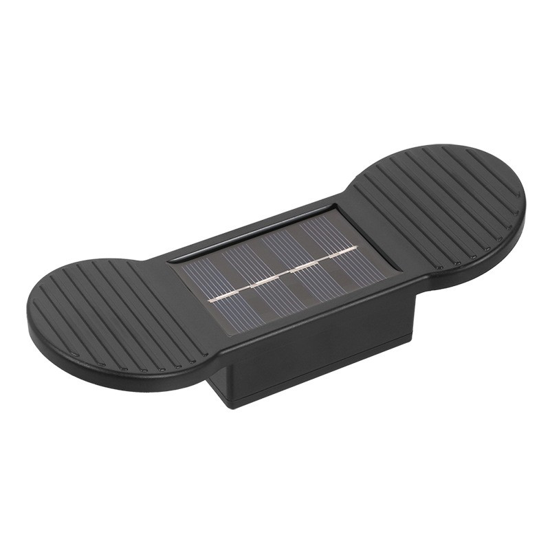 Lampi solare - Aplica solara LED , ABS/Policarbonat, rezistenta la apa IP65, 2 LED-uri SMD, pentru perete, scari, 1.2V, 600mah, 16 x 5.9 x 3.3 cm, lumina alb cald, negru