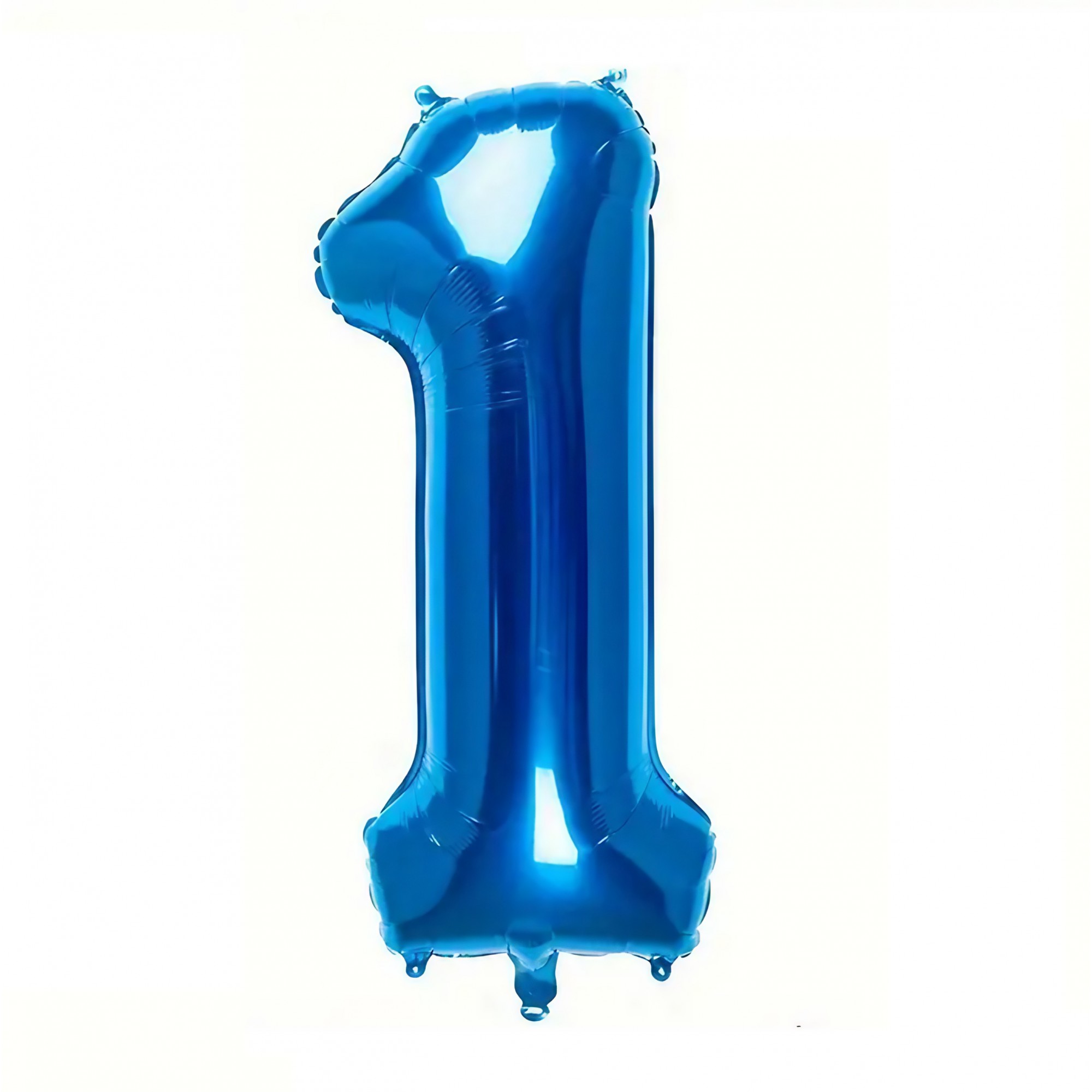 Cifre - Balon din Folie , Cifra 1, 81 cm, Pentru Aer sau Heliu, Bulk, Albastru