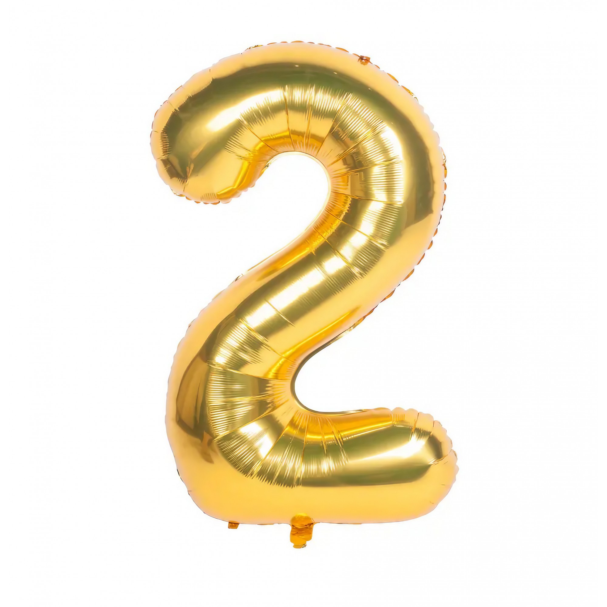 Cifre - Balon din Folie , Cifra 2, 81 cm, Pentru Aer sau Heliu, Auriu