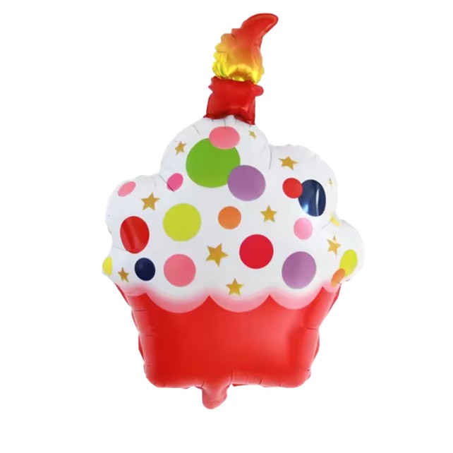 Figurine si Baloane 3D - Balon din Folie Metalizata, , Figurine Dulciuri, Model 2, Tematica Prajitura Aniversara, 68x44 cm, Ambalaj Individual, Pai Inclus, Umflare cu Aer sau Heliu, Multicolor