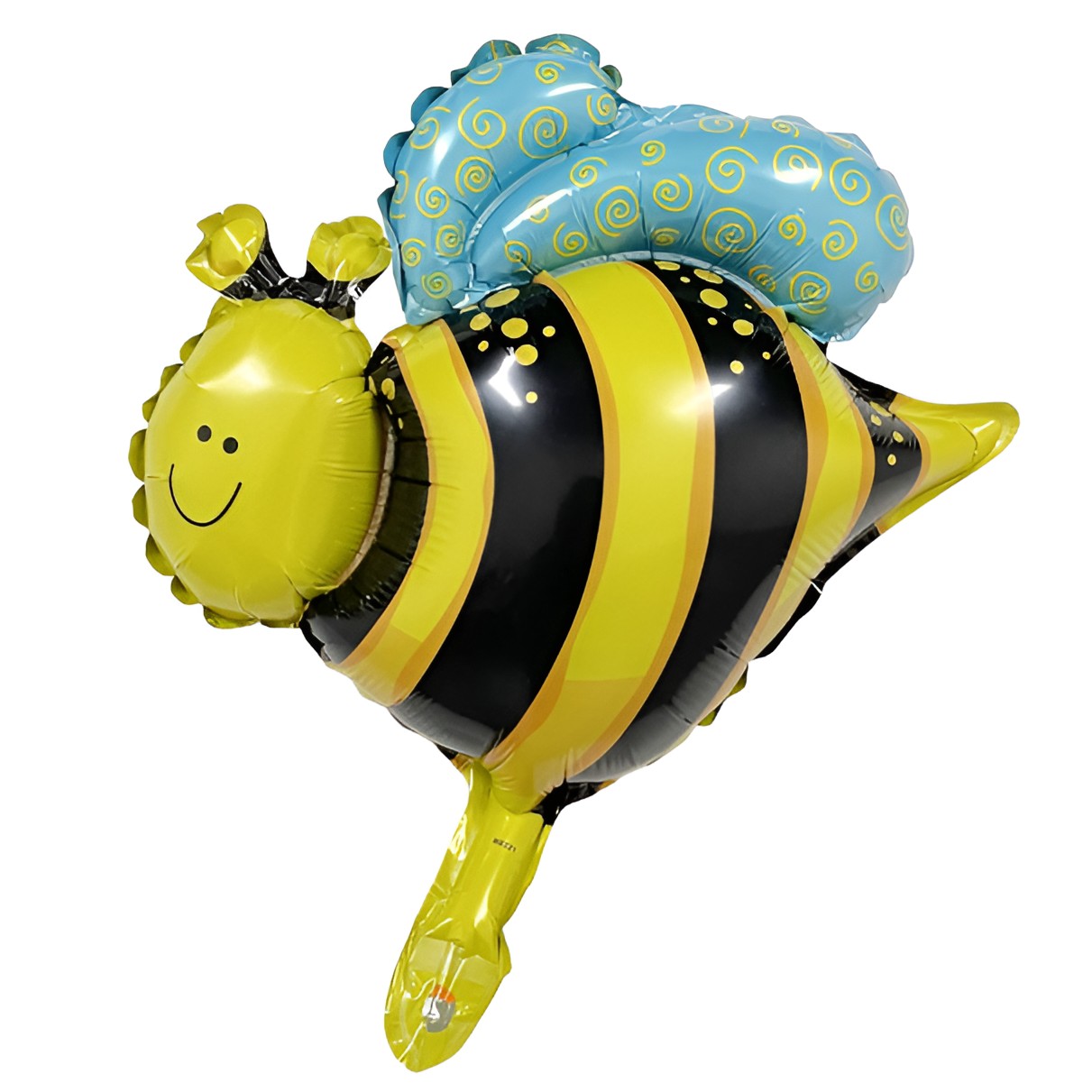 Balon din Folie Metalizata, , Mini Figurine, Model Albinuță, 36x42cm, Ambalaj Individual, Pai Inclus, Umflare cu Aer sau Heliu, Multicolor [1]