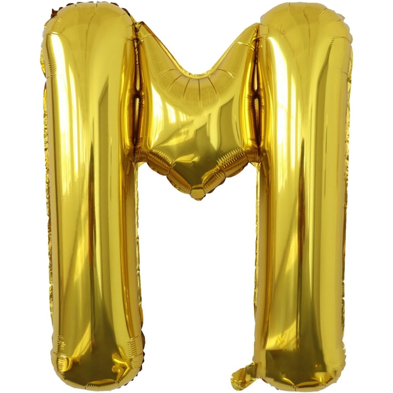 Litere - Balon Folie Metalizata Litera M, , 40 cm, Umflati cu Heliu sau Aer, Ambalaj Individual, Pai inclus, Auriu