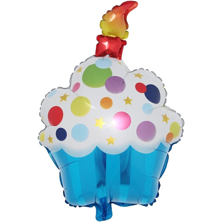 Figurine si Baloane 3D - Balon din Folie Metalizata, , Figurine Dulciuri, Model 1, Tematica Prajitura Aniversara, 68x44 cm, Ambalaj Individual, Pai Inclus, Umflare cu Aer sau Heliu, Multicolor