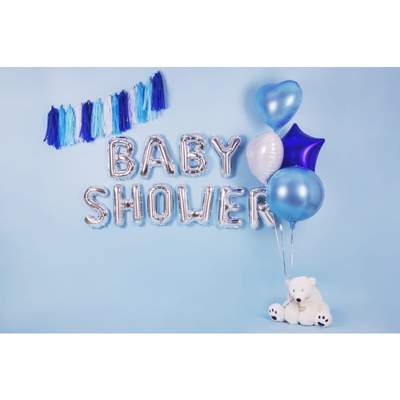 Balon Folie Metalizata Litera B, , 40 cm, Umflati cu Heliu sau Aer, Ambalaj Individual, Pai inclus, Argintiu [7]