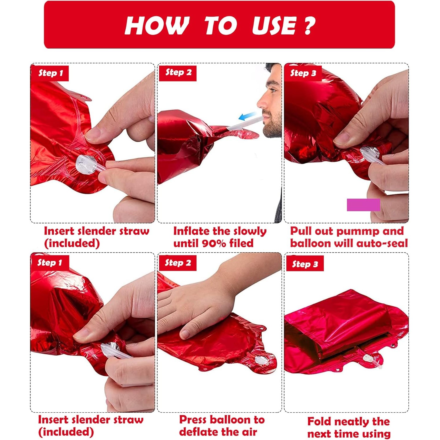 Balon Folie Metalizata Litera B, , 40 cm, Umflati cu Heliu sau Aer, Ambalaj Individual, Pai inclus, Rosu [6]