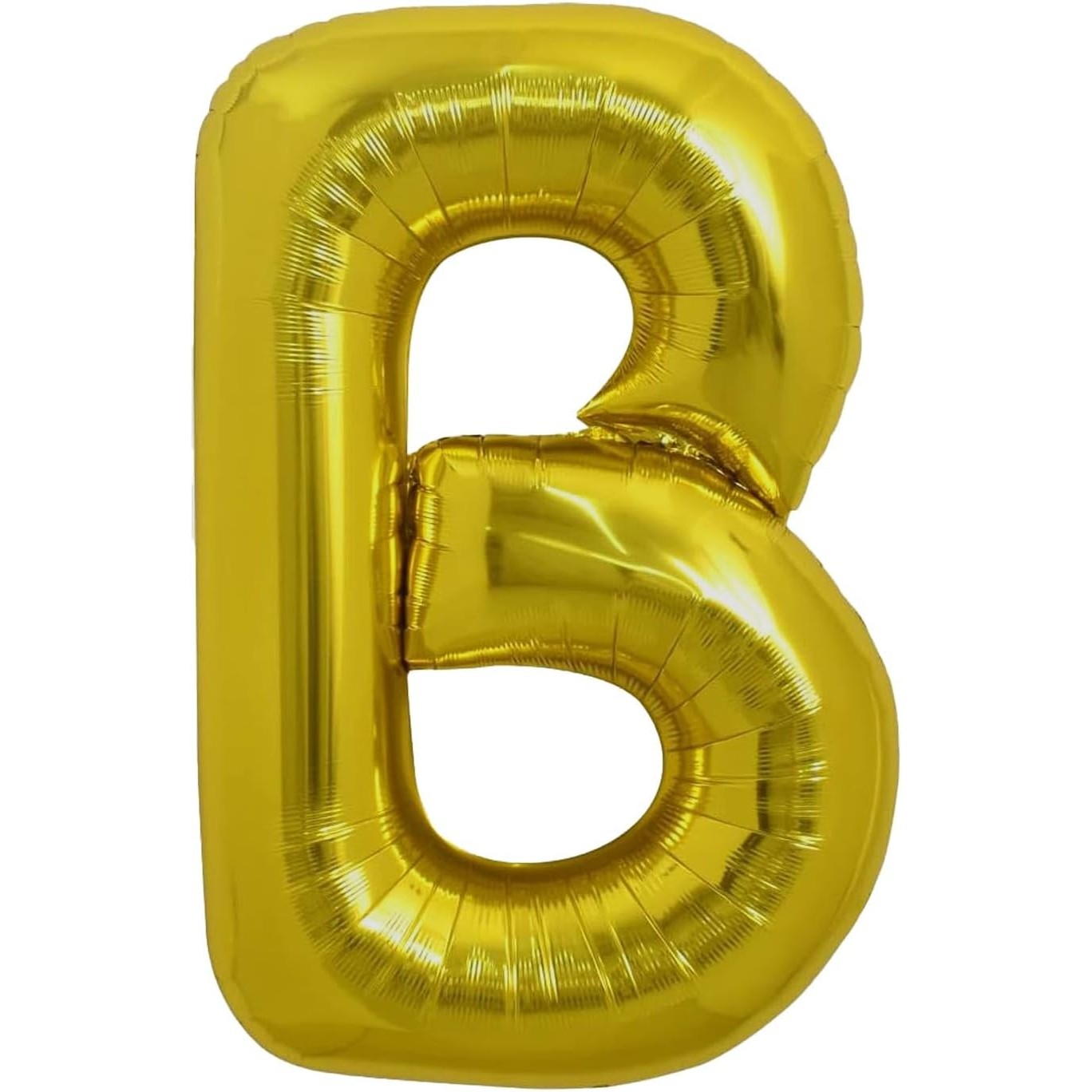 Litere - Balon Folie Metalizata Litera B, , 80 cm, Umflati cu Heliu sau Aer, Ambalaj Individual, Pai inclus, Auriu