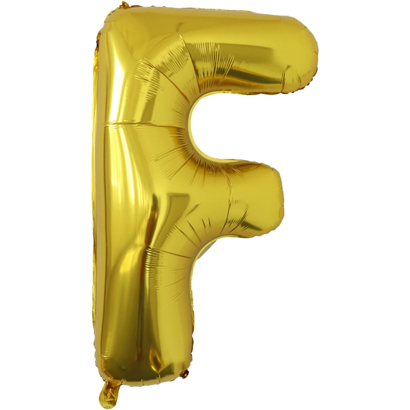 Litere - Balon Folie Metalizata Litera F, , 80 cm, Umflati cu Heliu sau Aer, Ambalaj Individual, Pai inclus, Auriu