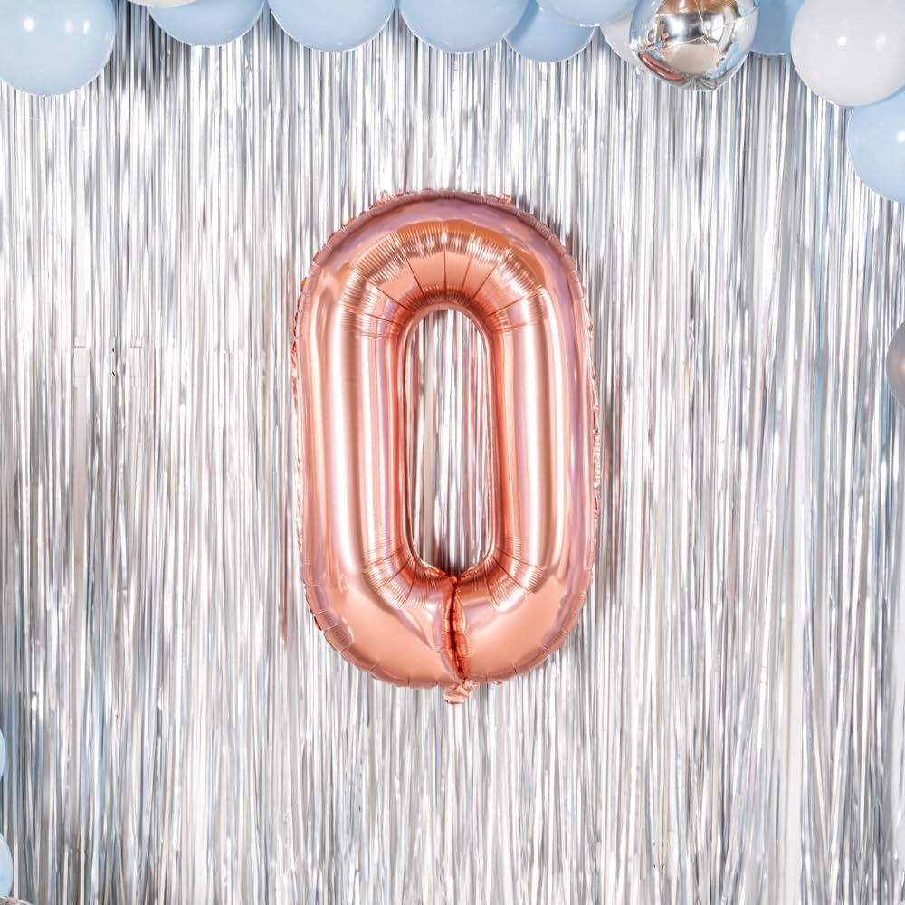 Balon Folie Metalizata Litera O, , 80 cm, Umflati cu Heliu sau Aer, Ambalaj Individual, Pai inclus, Rose Gold [7]