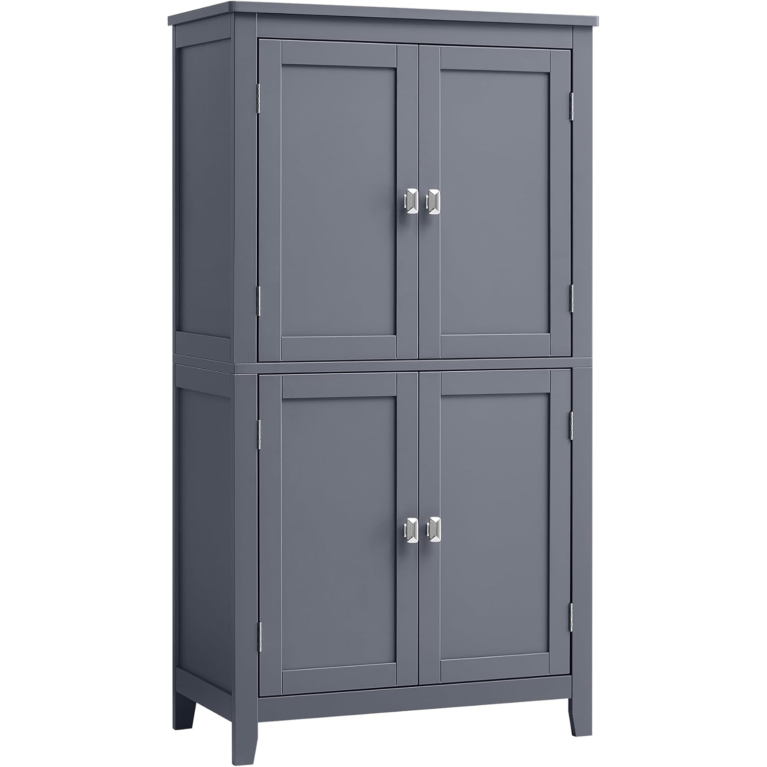 BAIE - VASAGLE Dulap de baie, din MDF, cu 2 compartimente si 4 usi, rafturi reglabile, 30x60x110cm, gri inchis