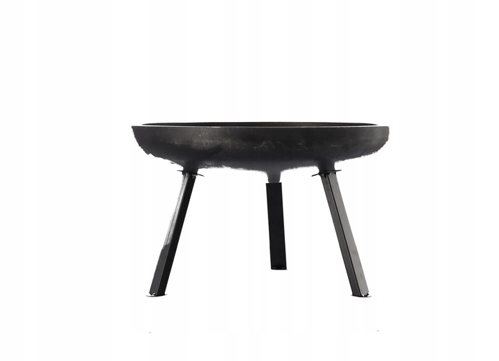 Semineu de gradina 60x36 cm, otel gros 2 mm, cu picioare detasabile, rezistent la temperaturi inalte, negru [4]