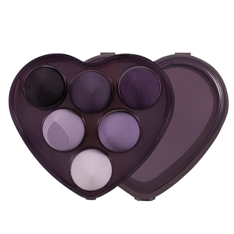 Accesorii Machiaj si Trimmere - Set Buretei Machiaj, , Premium, 6 bucati, mov