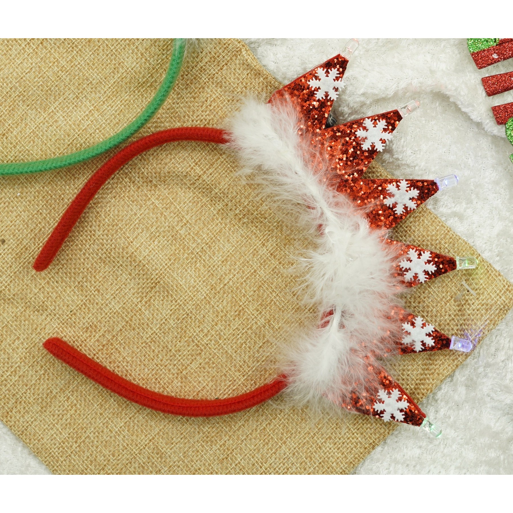 Bentita/cerc de Craciun, culoare rosie, marime standard,  [2]