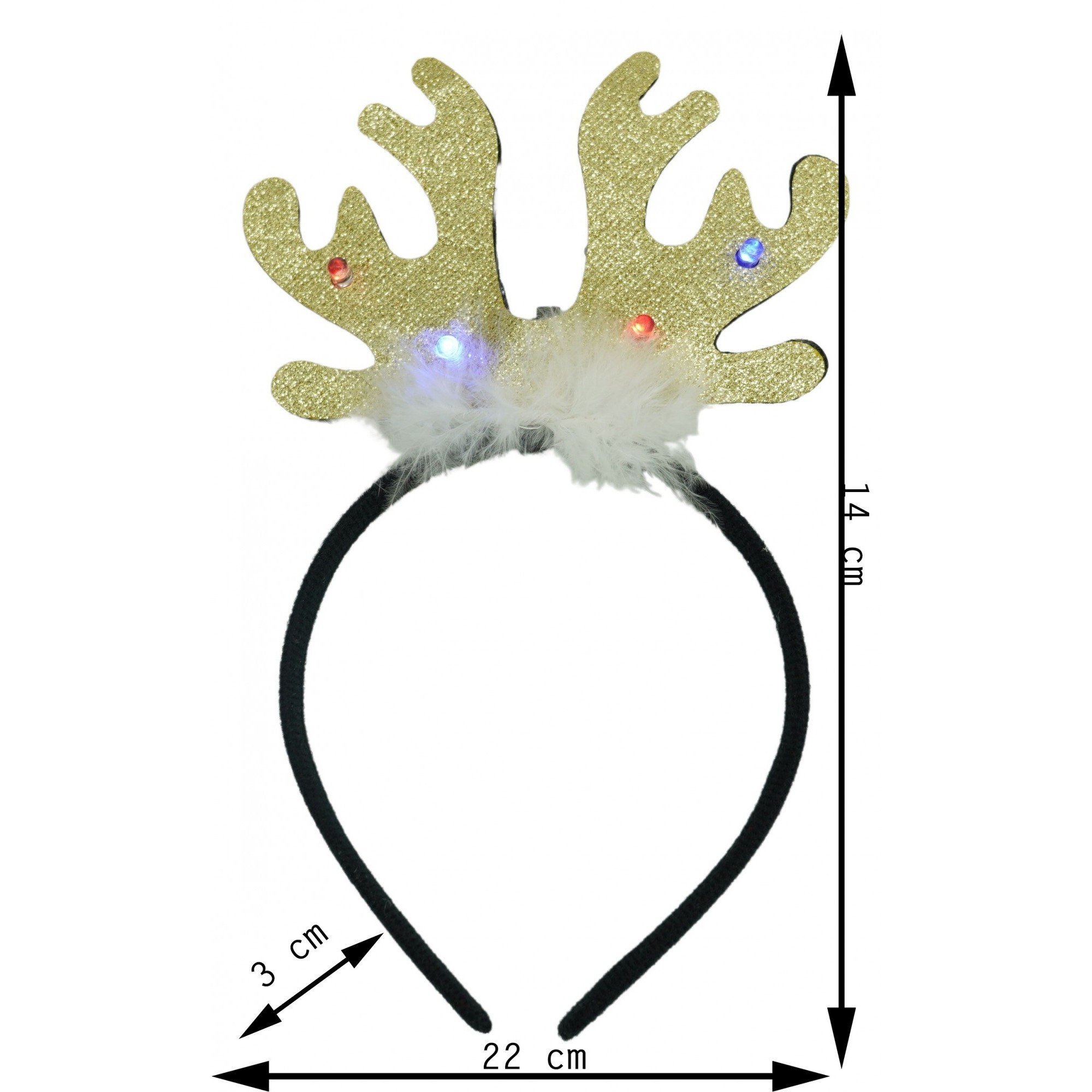 Bentita/cerc ren de Craciun, culoare negru cu auriu, marime standard,  [6]