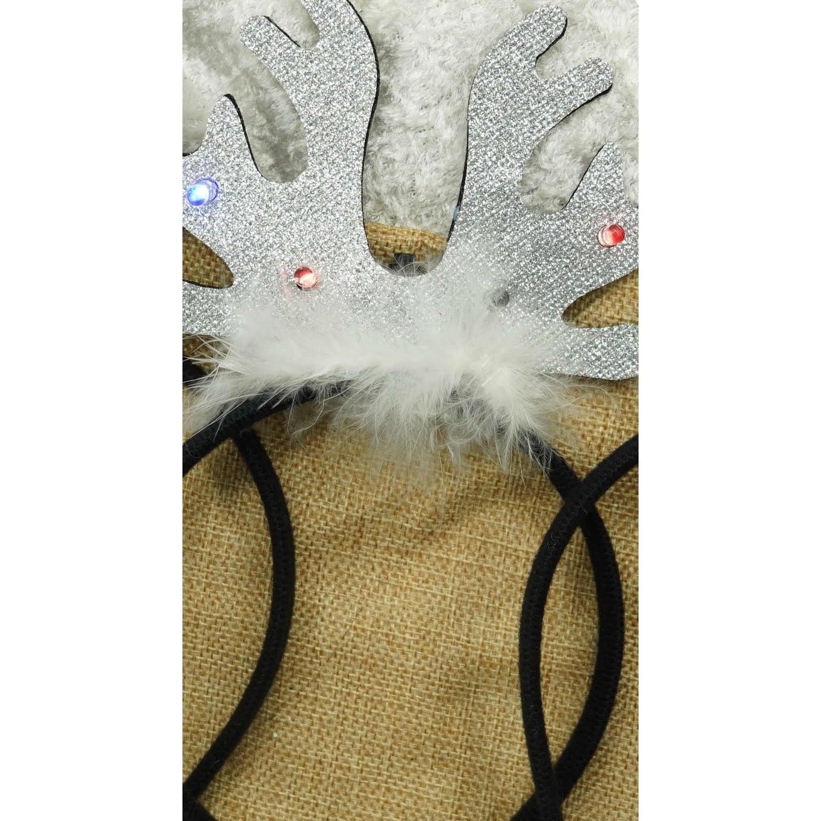 Bentita/cerc ren de Craciun, culoare negru cu gri metalic, marime standard,  [4]