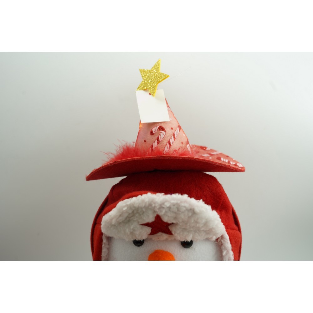 Bentita/cerc tip palarie de Craciun, culoare rosie cu led, marime standard,  [7]