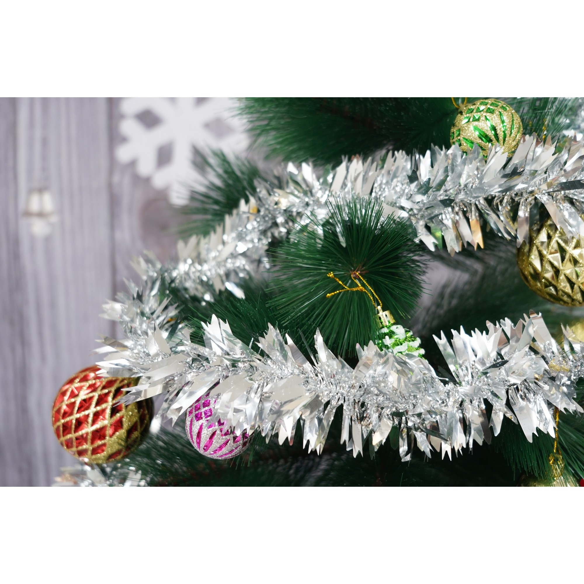 Beteala Craciun, , argintiu, marimea: 2 m x 6.5 cm material:folie PVC, interior/exterior [9]