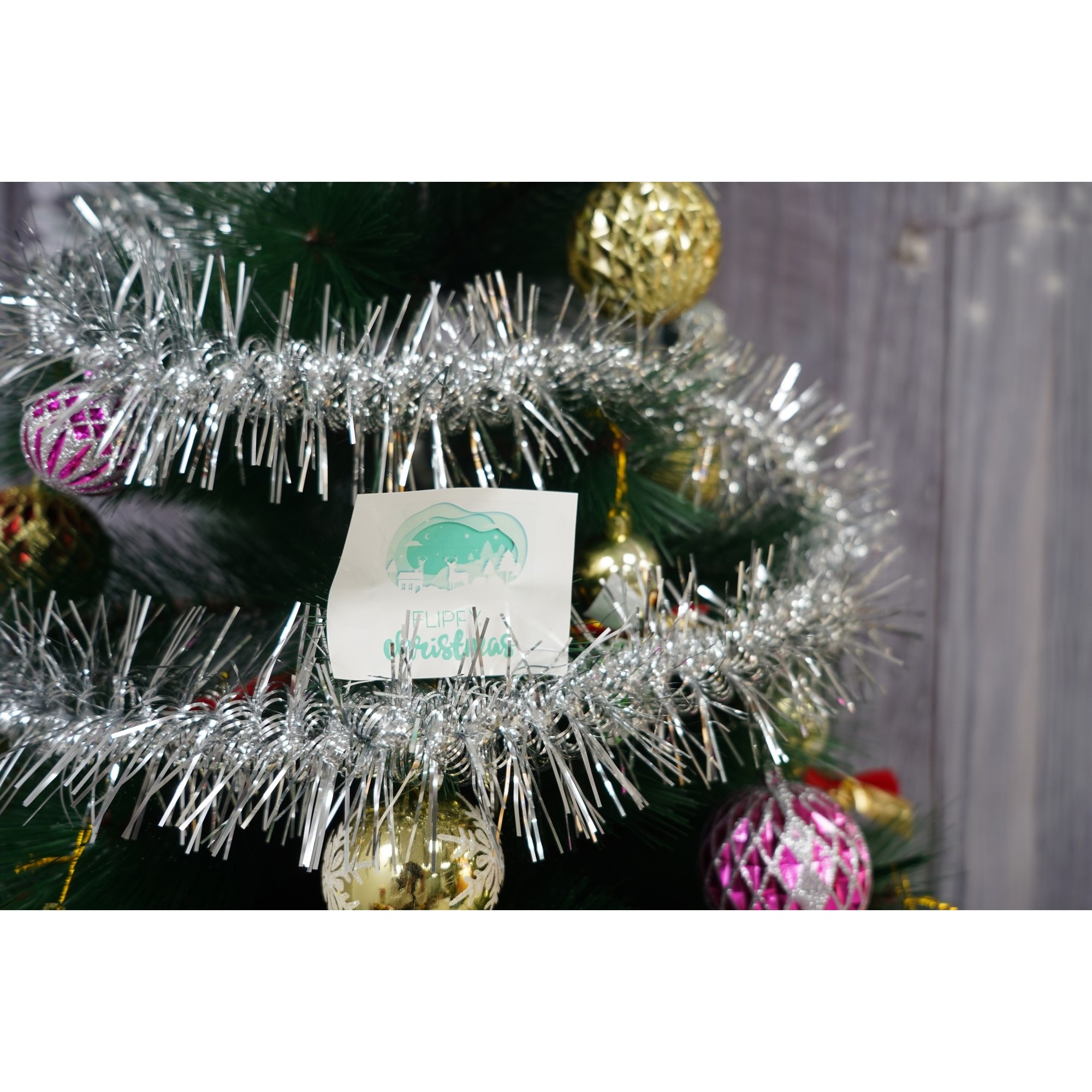 Beteala Craciun, , argintiu, marimea: 2 m x 8 cm material:folie PVC, interior/exterior [4]