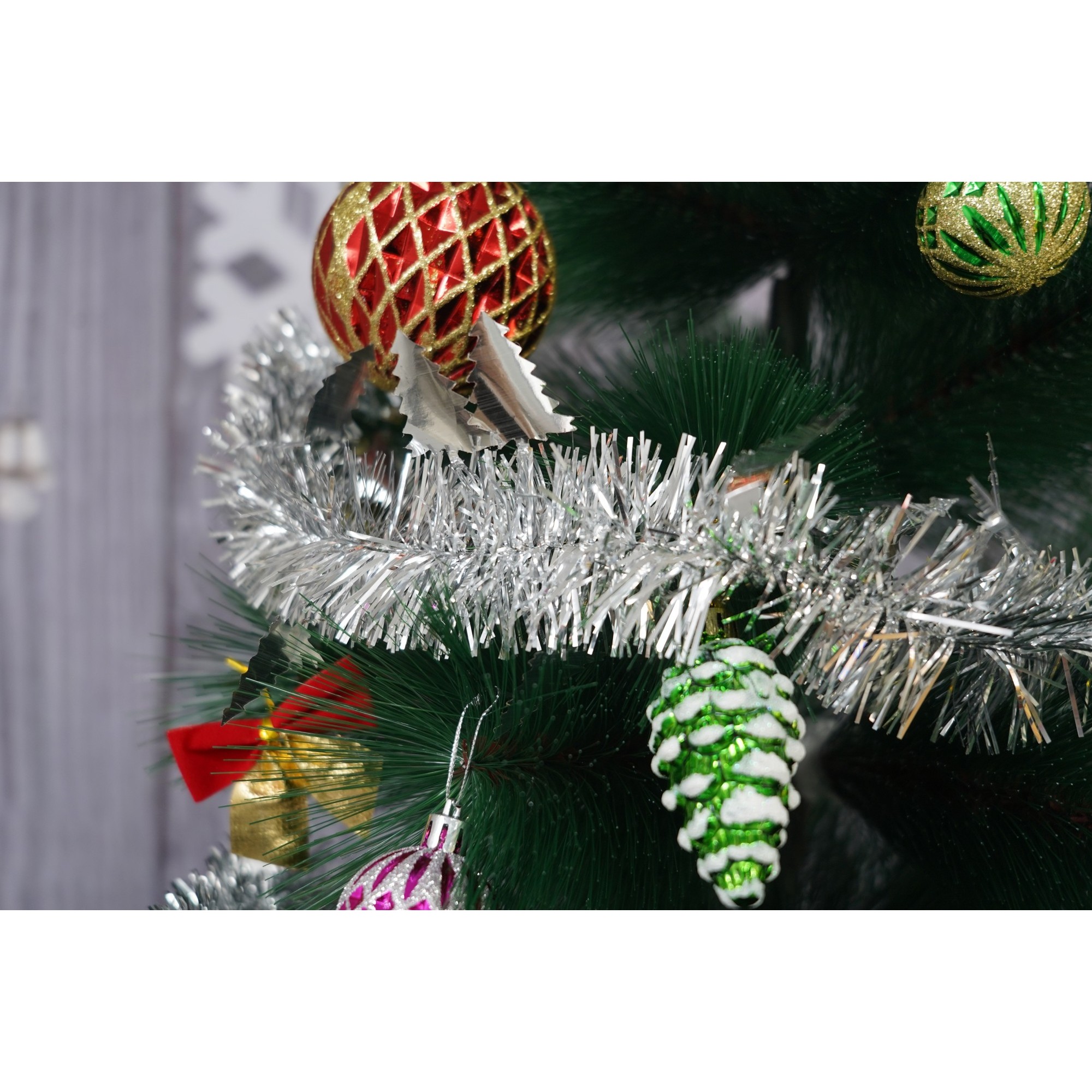 Beteala Craciun, , argintiu, marimea: 2 m x 9 cm x 5 cm material:folie PVC, interior/exterior [3]