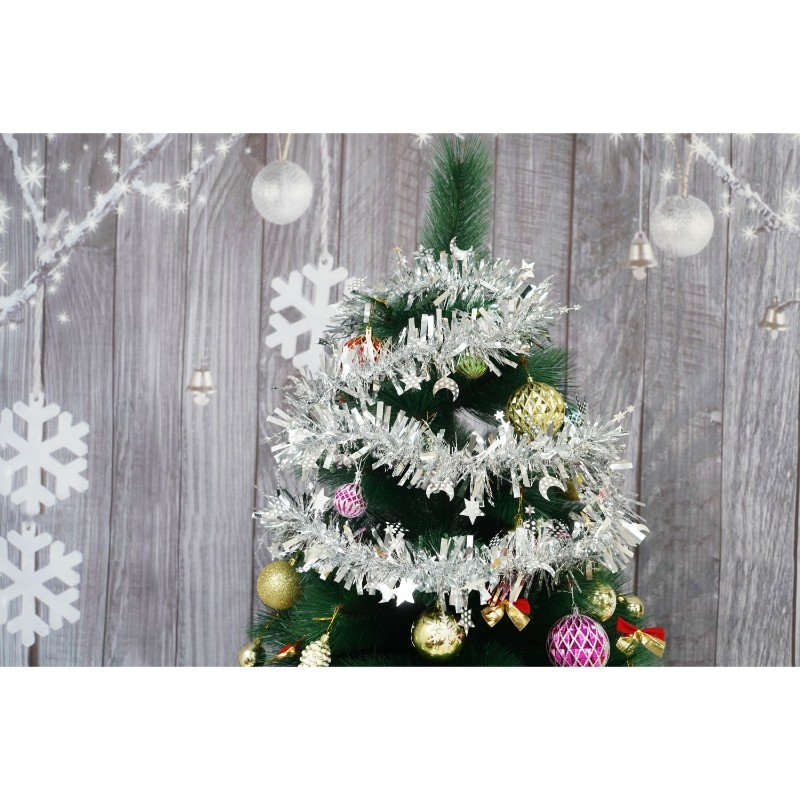 Beteala Craciun, , argintiu, marimea: 2 m x 9 cm x 9 cm material:folie PVC, interior/exterior [9]