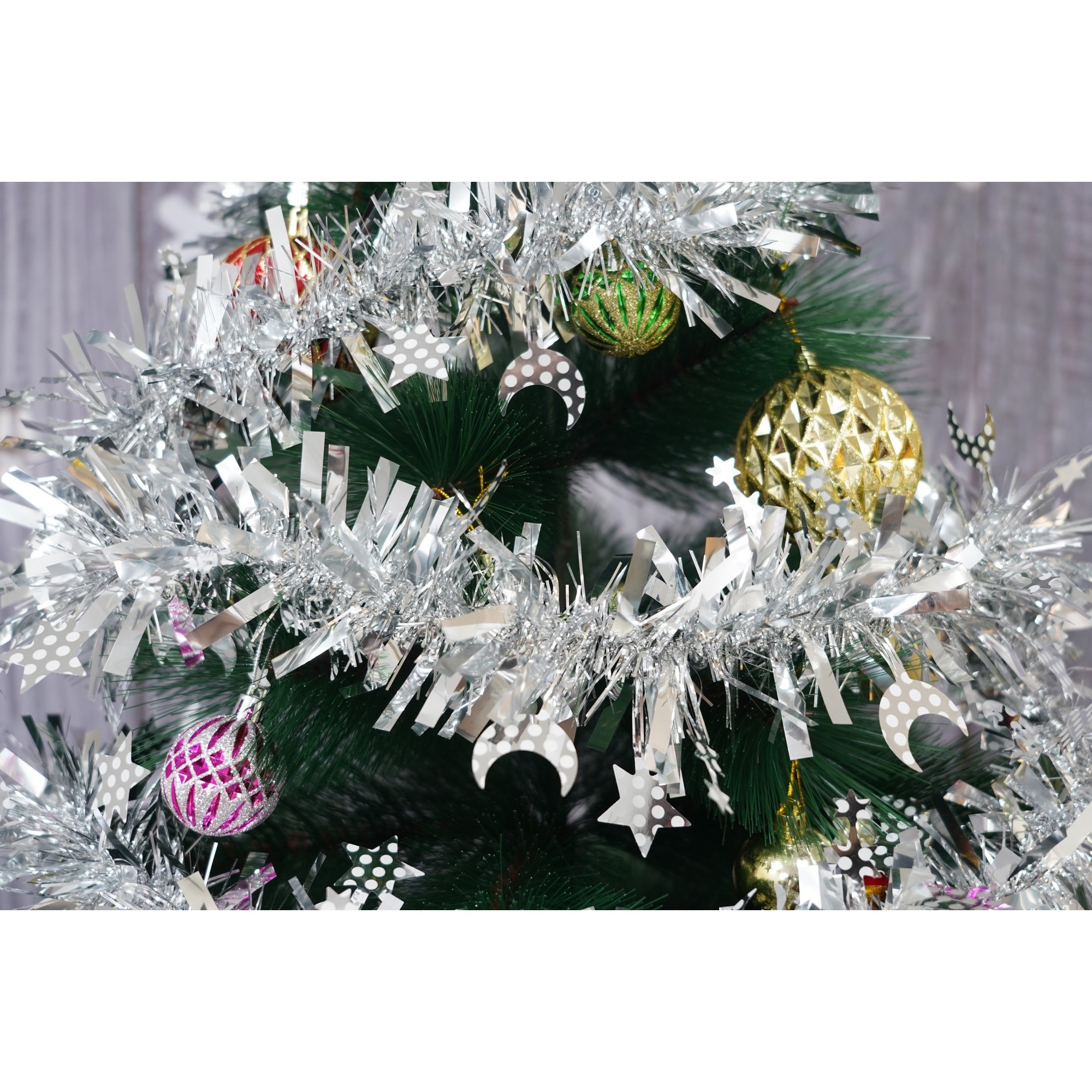 Beteala Craciun, , argintiu, marimea: 2 m x 9 cm x 9 cm material:folie PVC, interior/exterior [4]