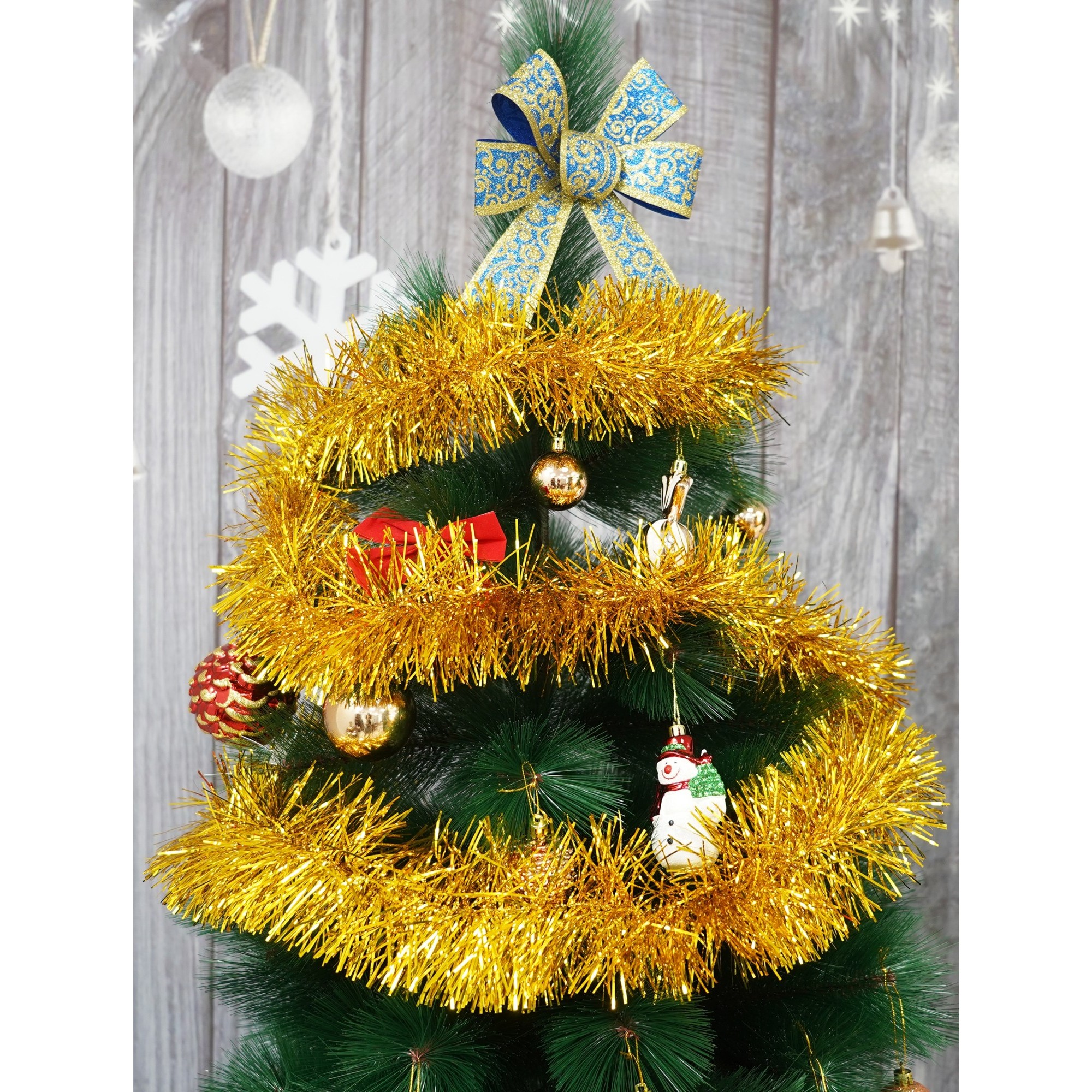 Beteala Craciun, , aur, marimea: 2 m x 11 cm material:folie PVC, interior/exterior [2]