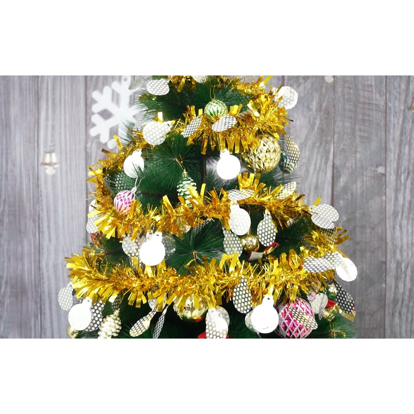 Beteala Craciun, , auriu, marimea: 2 m x 11 cm x 9 cm material:folie PVC, interior/exterior [2]