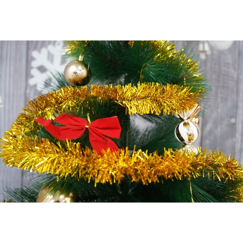 Beteala Craciun, , auriu, marimea: 2 m x 5 cm material:folie PVC, interior/exterior [9]