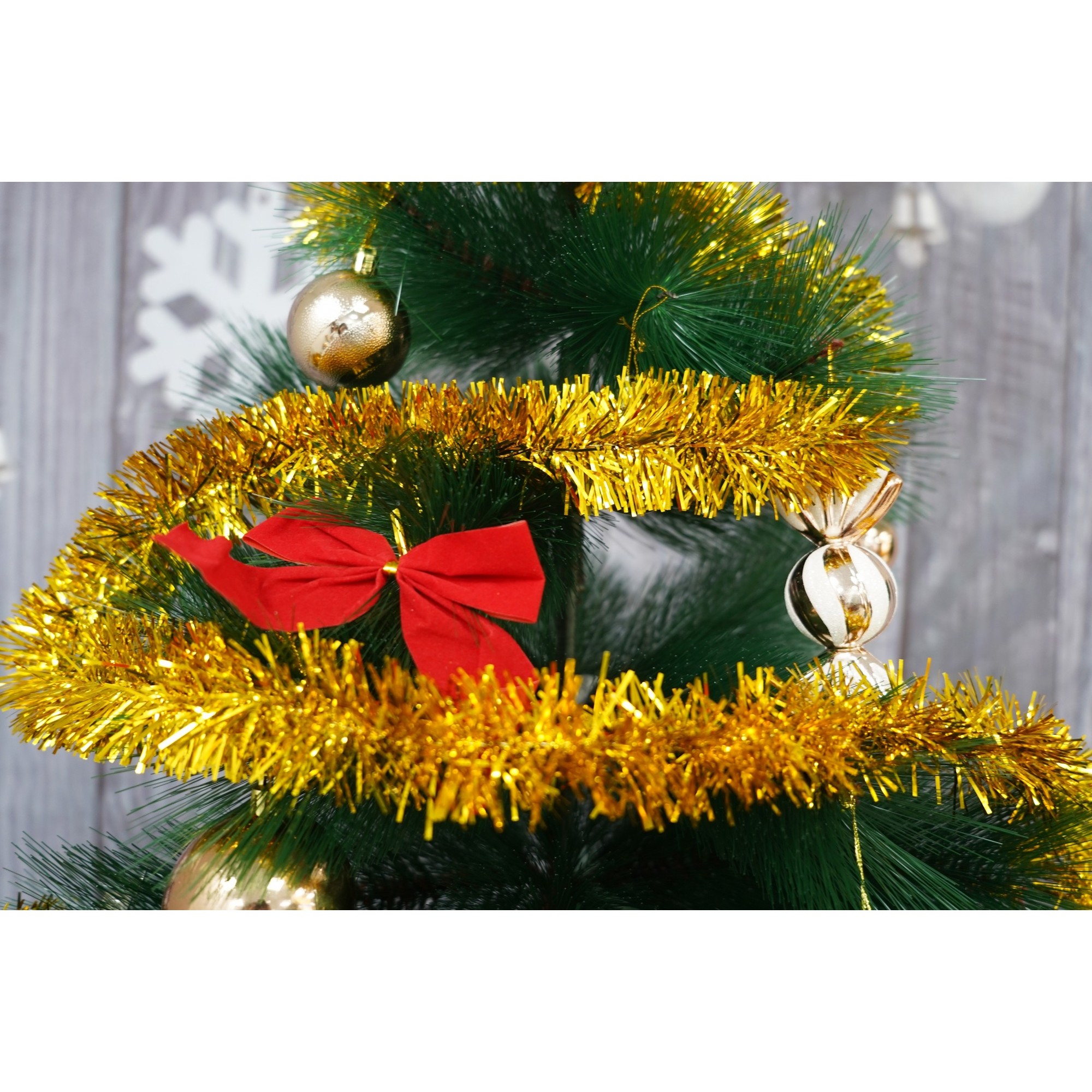 Beteala Craciun, , auriu, marimea: 2 m x 5 cm material:folie PVC, interior/exterior [4]