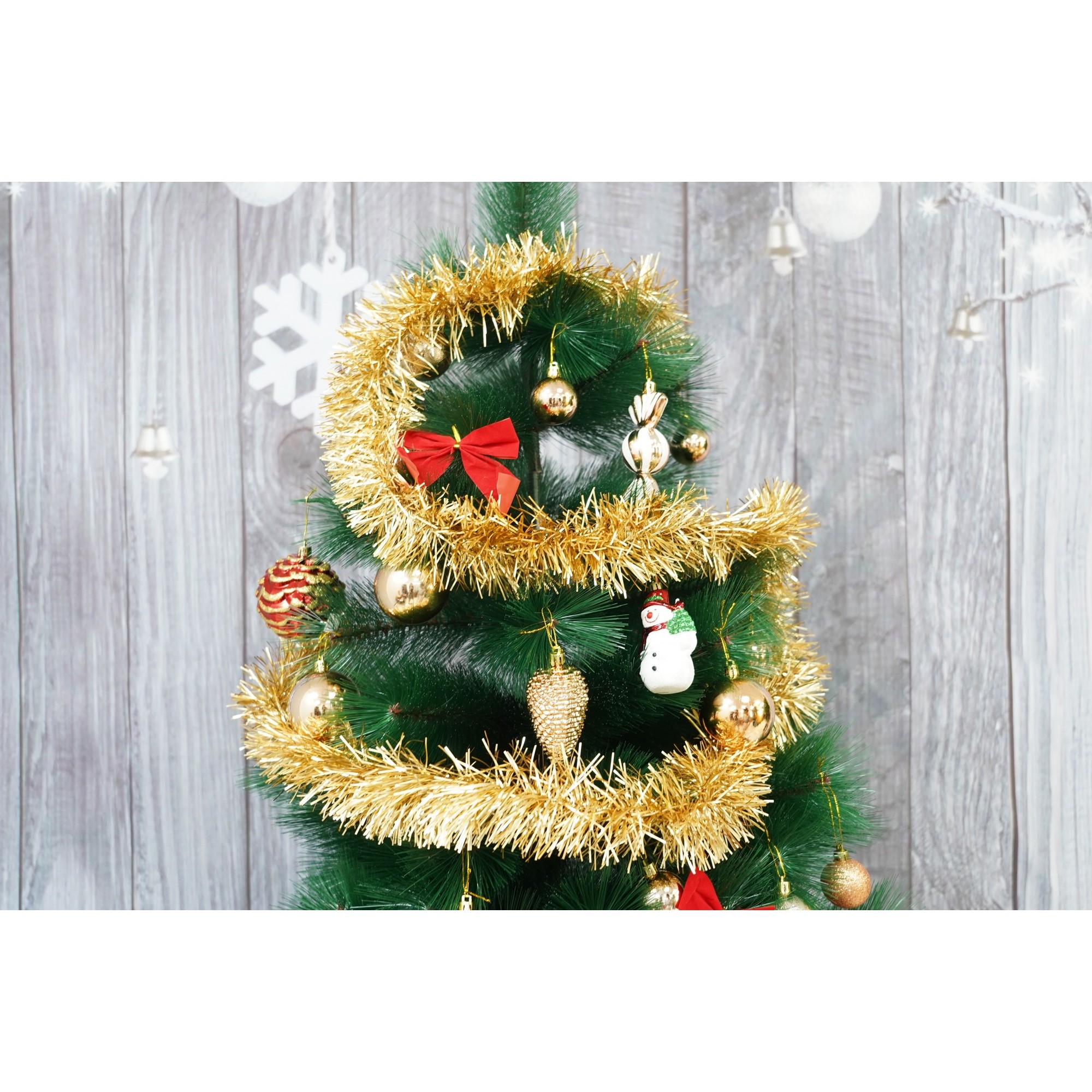 Beteala Craciun, , auriu, marimea: 2 m x 9 cm material:folie PVC, interior/exterior [2]