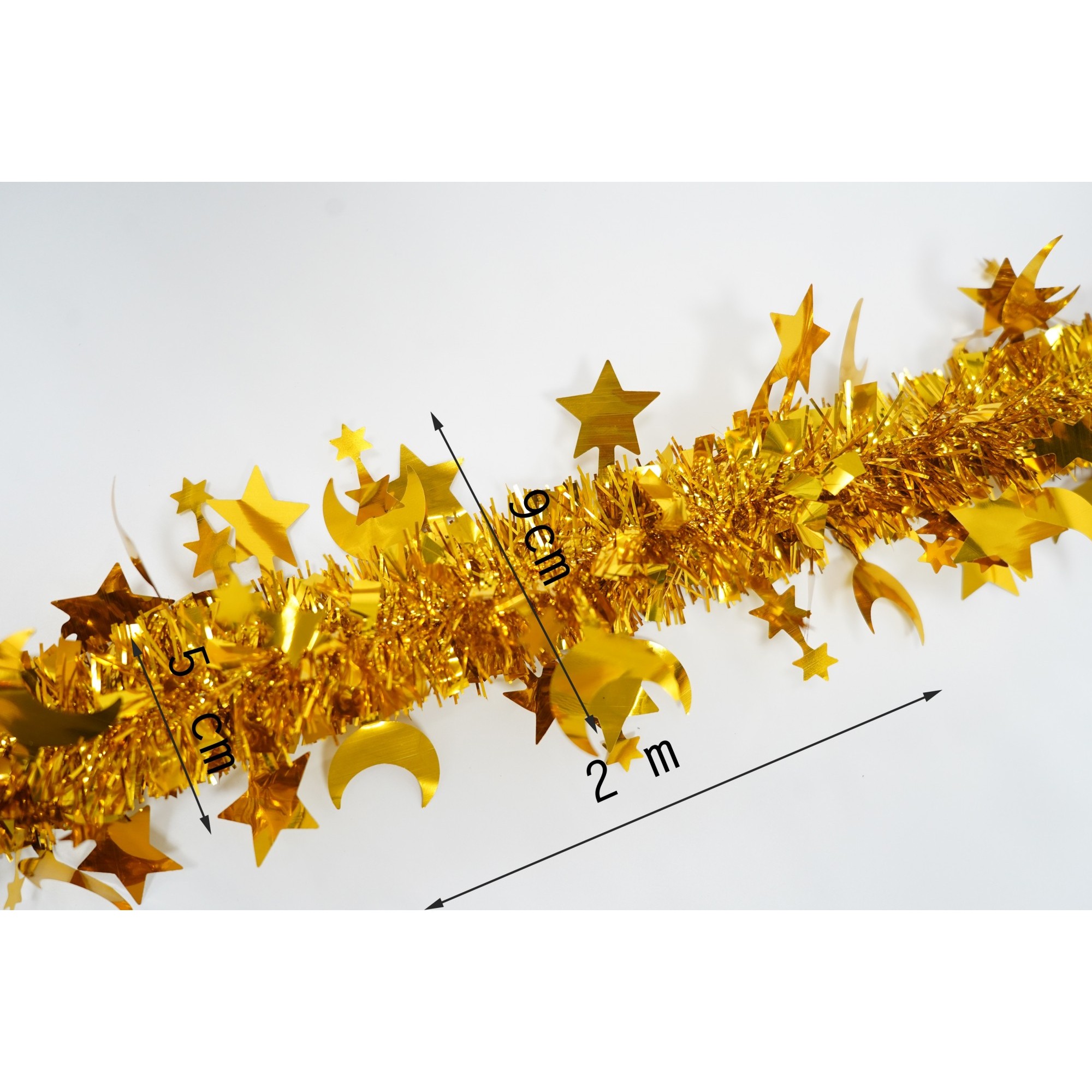 Beteala Craciun, , auriu, marimea: 2 m x 9 cm x 5 cm material:folie PVC, interior/exterior [6]