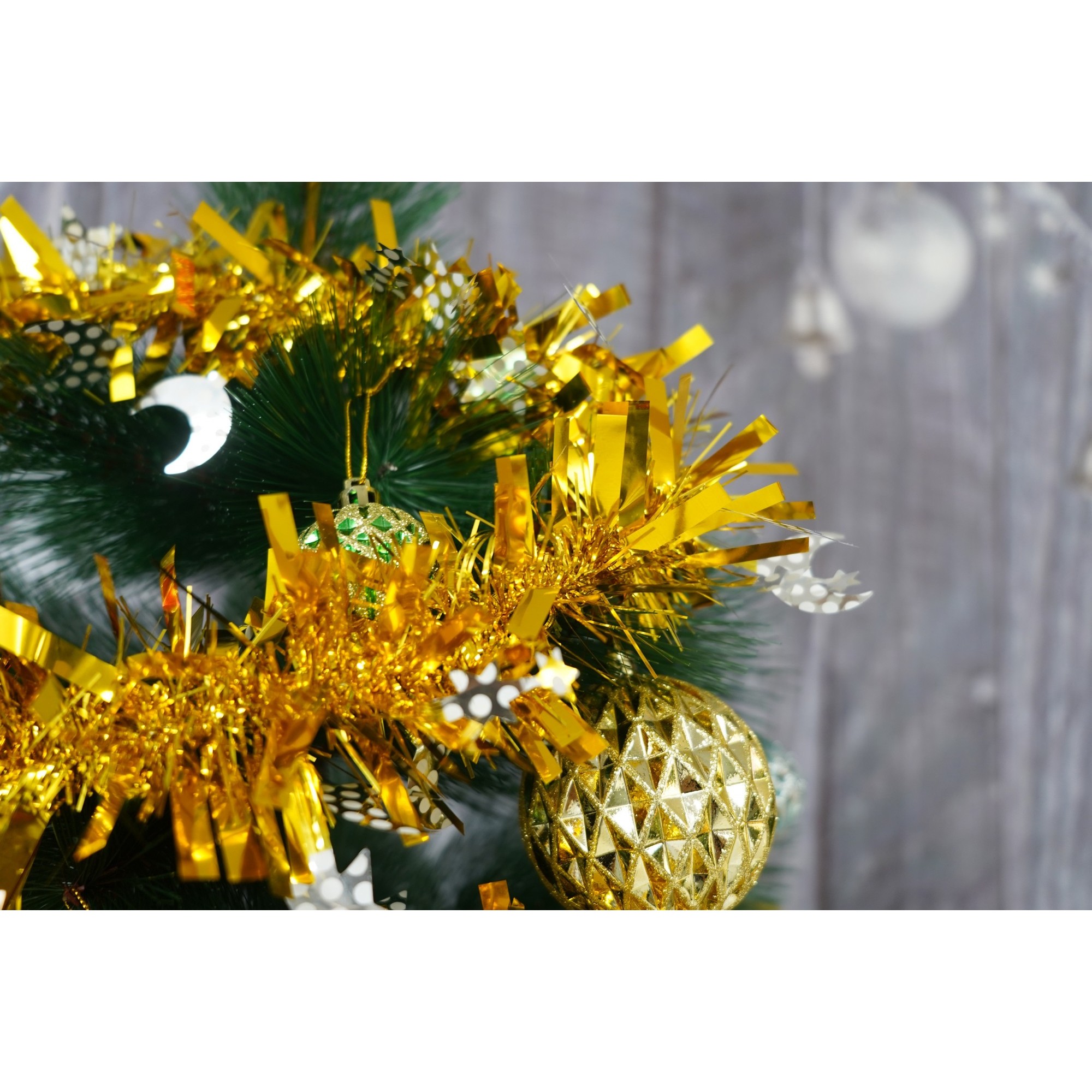 Beteala Craciun, , auriu, marimea: 2 m x 9 cm x 9 cm material:folie PVC, interior/exterior [2]