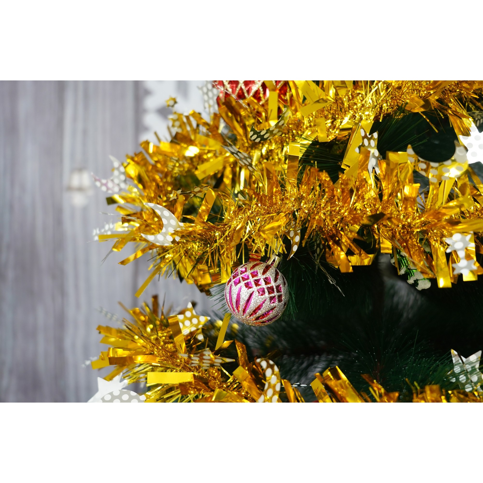 Beteala Craciun, , auriu, marimea: 2 m x 9 cm x 9 cm material:folie PVC, interior/exterior [9]