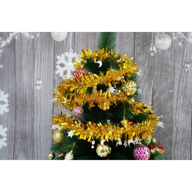 Beteala Craciun, , auriu, marimea: 2 m x 9 cm x 9 cm material:folie PVC, interior/exterior [13]