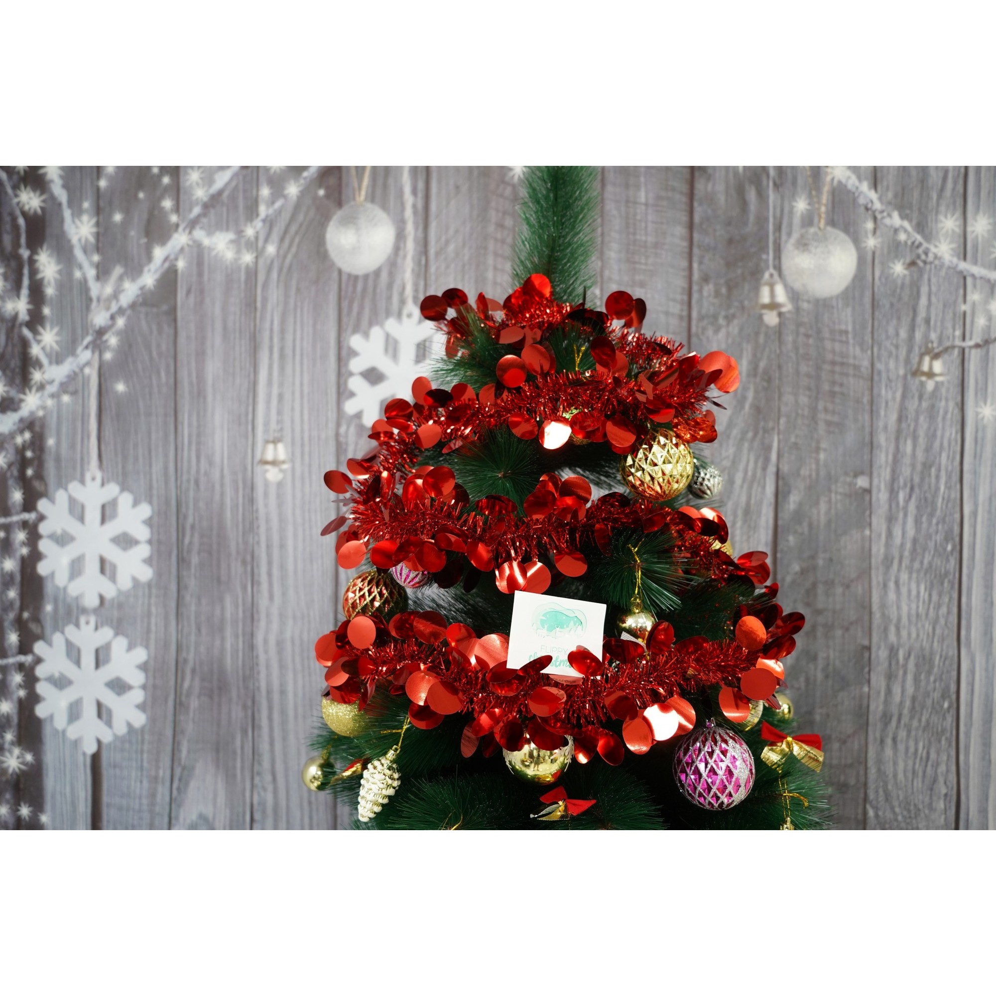 Beteala Craciun, , roșu, marimea: 2 m x 11 cm material:folie PVC, interior/exterior [3]