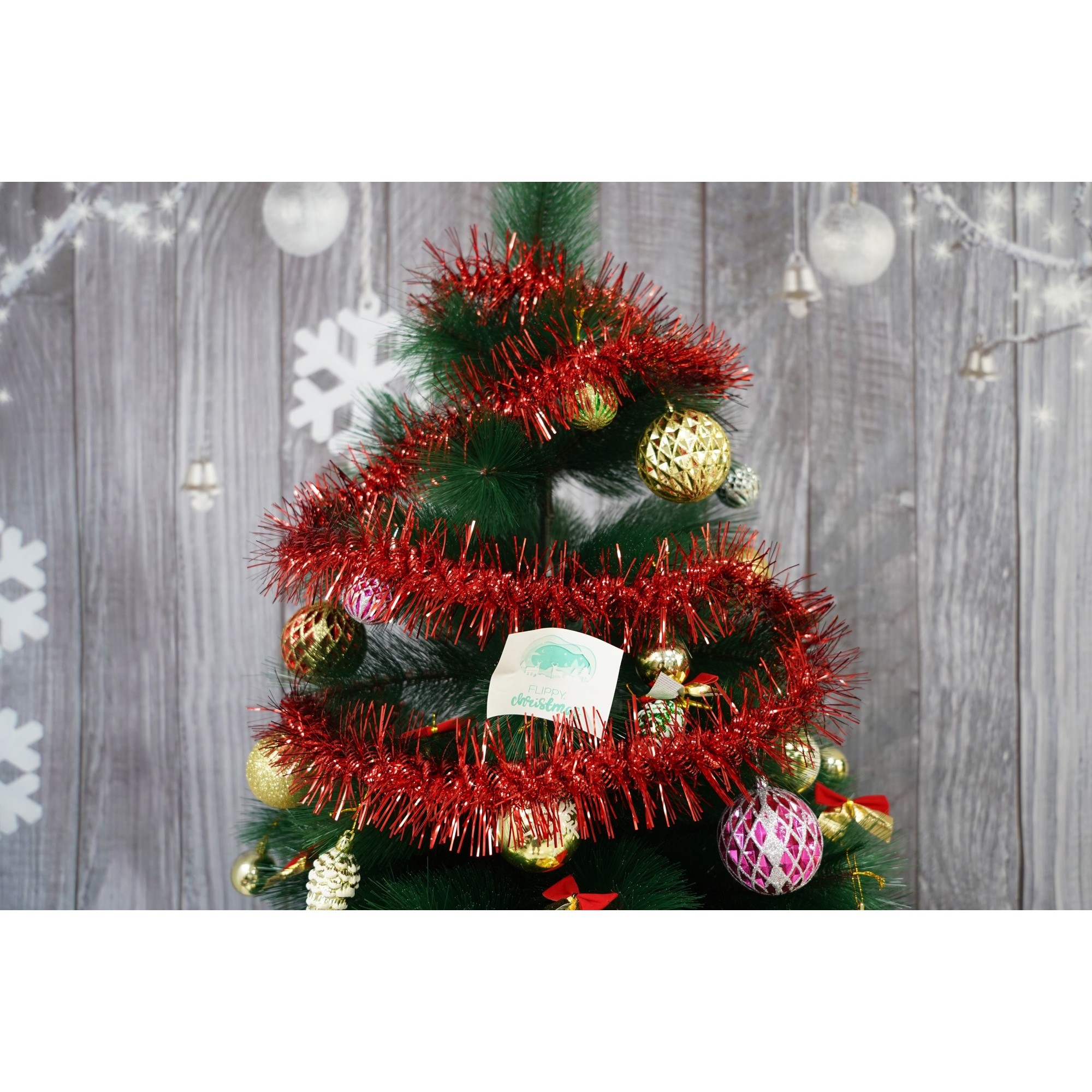 Beteala Craciun, , roșu, marimea: 2 m x 8 cm material:folie PVC, interior/exterior [3]