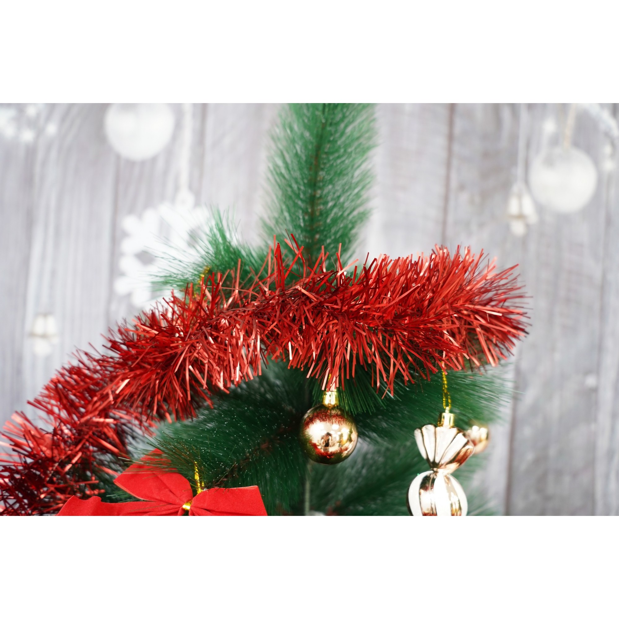 Beteala Craciun, , roșu, marimea: 2 m x 9 cm material:folie PVC, interior/exterio [4]